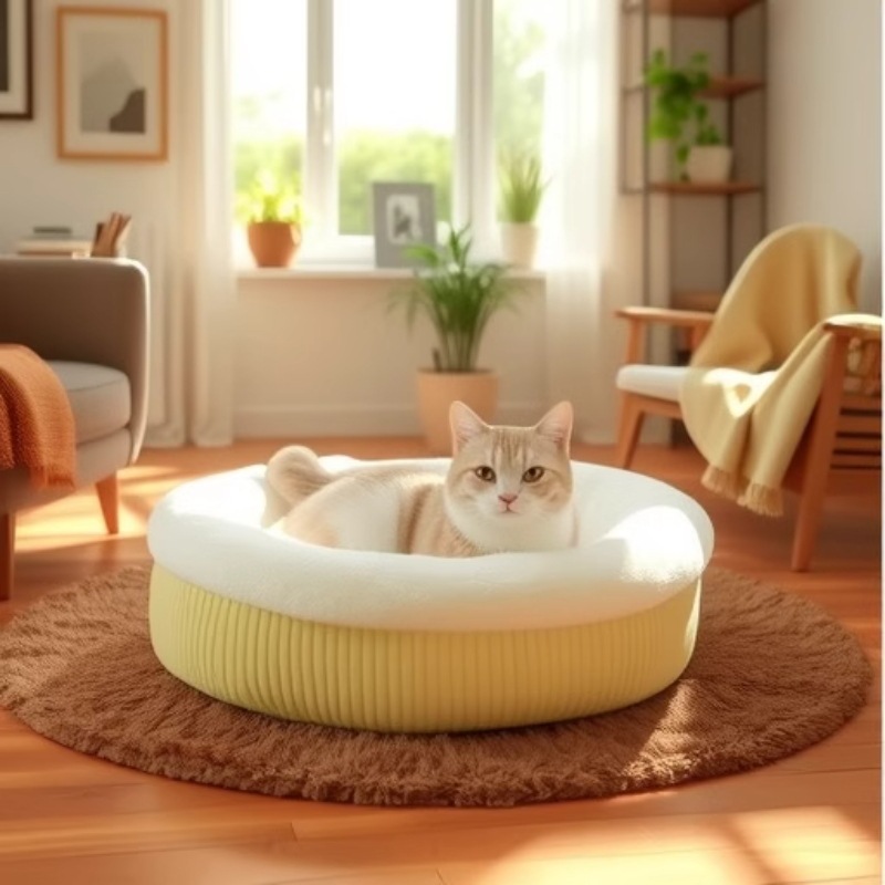 猫窝四季通用冬季保暖猫咪宠物垫子半封闭式小型狗窝猫垫猫床家用