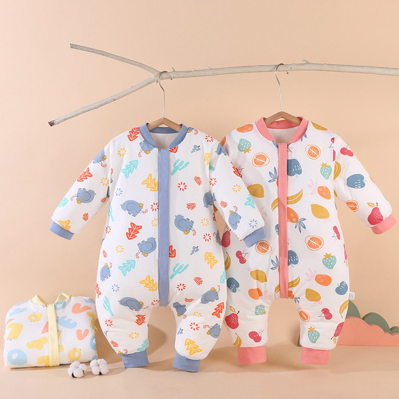 婴儿睡袋冬款加厚秋款A类纯棉A类分腿冬天超厚新生儿防踢被宝宝儿