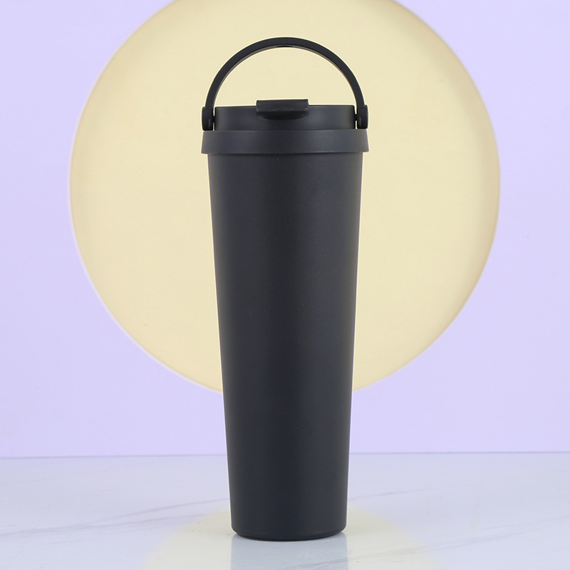 台湾热采大容量咖啡杯台湾提手保温杯750ml真空双层啤酒杯