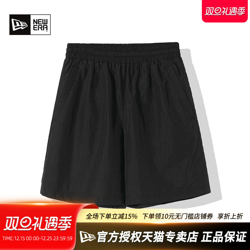 NewEra纽亦华男女款夏季透气纯色松紧跑步休闲运动短裤13086648
