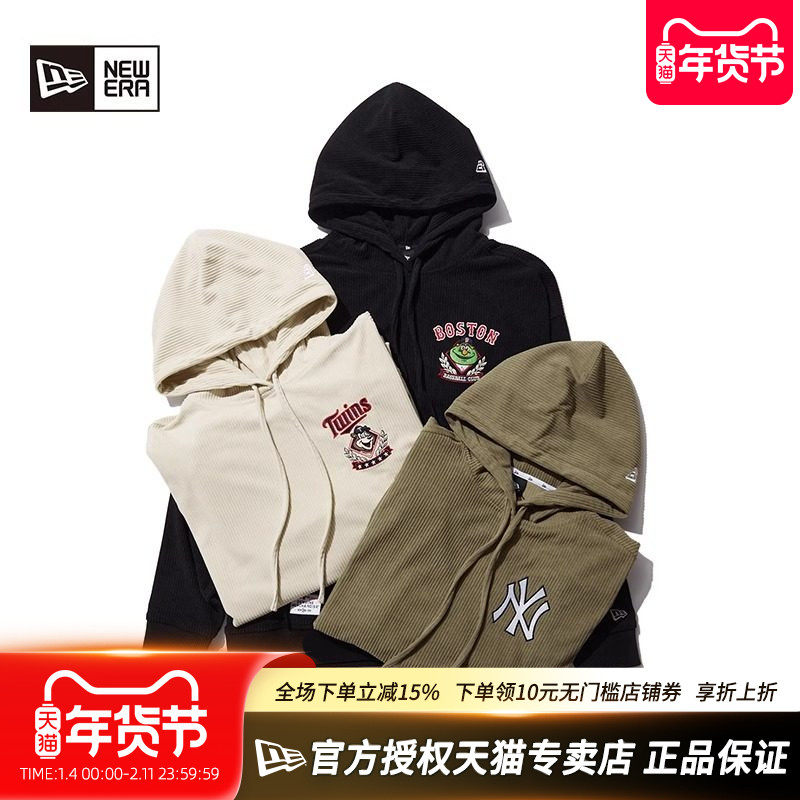 NewEra纽亦华MLB春秋男女款灯芯绒保暖套头连帽运动卫衣13488925