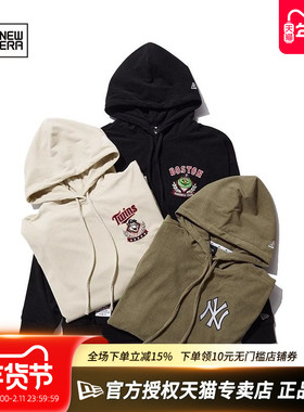 NewEra纽亦华MLB春秋男女款灯芯绒保暖套头连帽运动卫衣13488925
