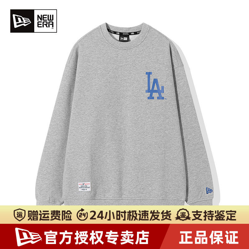 NewEra纽亦华MLB秋冬男女LA潮加绒保暖休闲运动套头卫衣13338672
