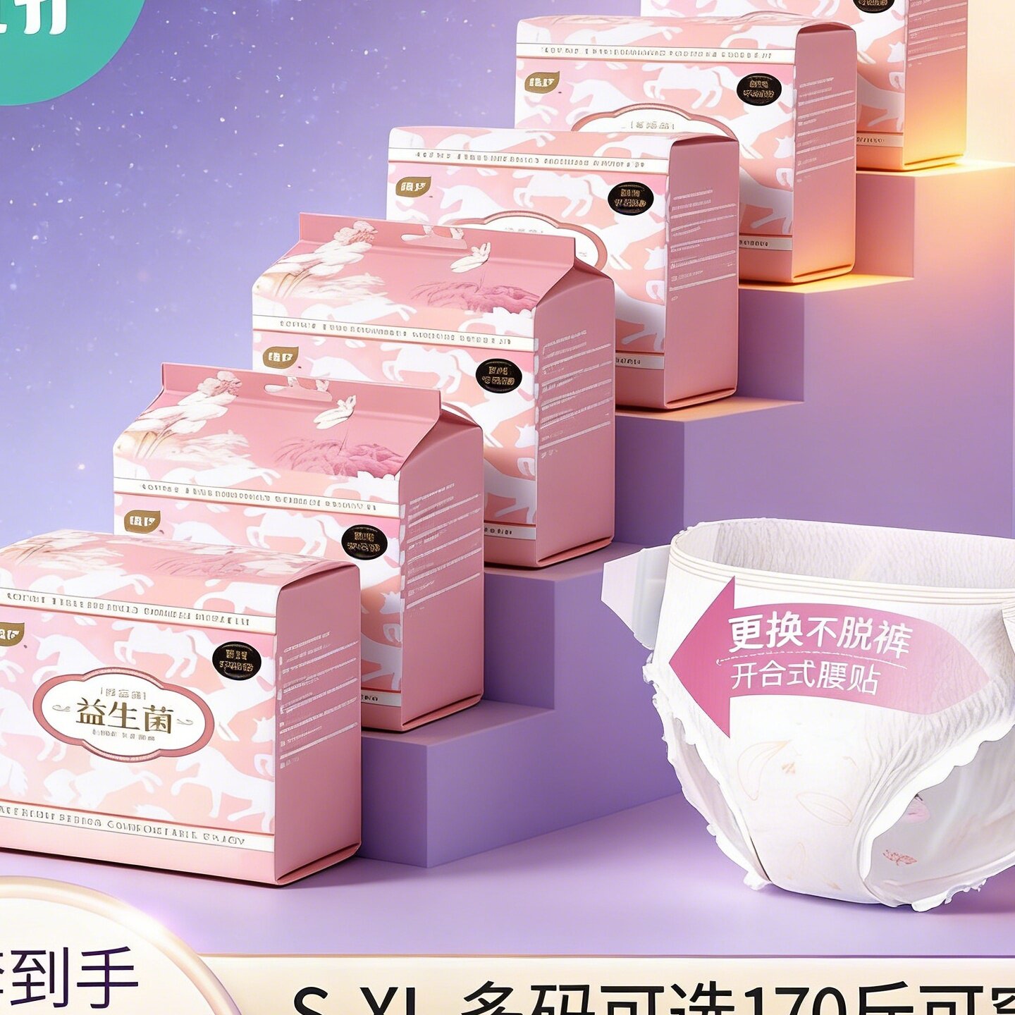 [防漏经期大码]30条植护安睡裤安心裤魔术贴日安裤干爽卫生巾夜用图片