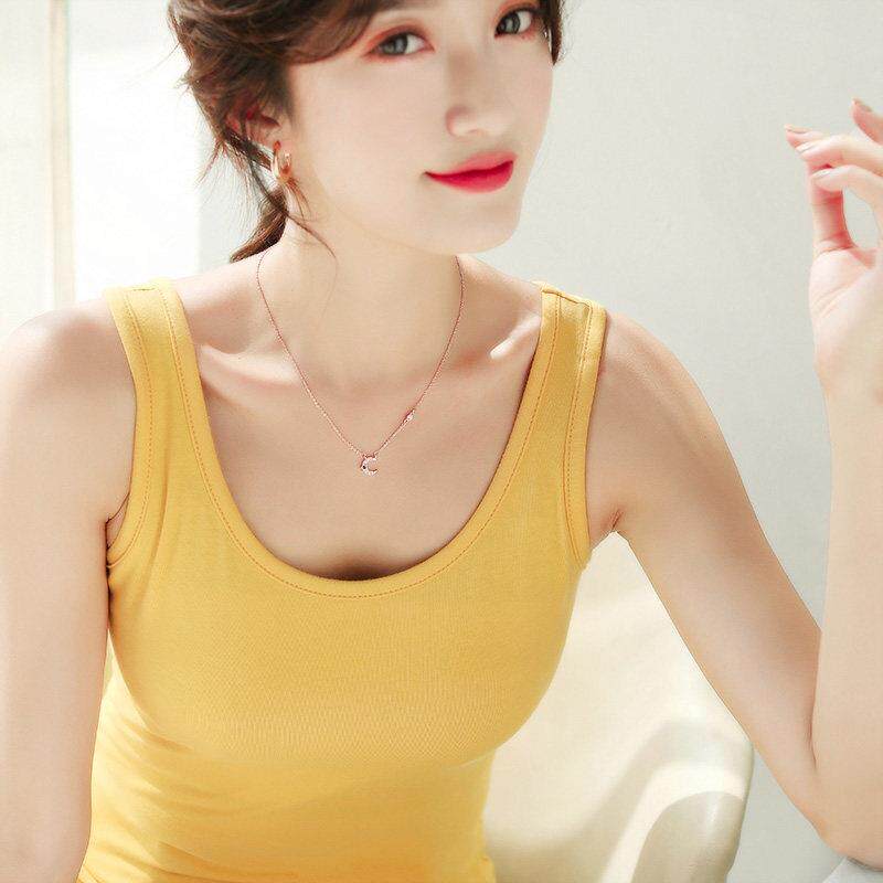 纯棉无袖打底背心女夏内搭外穿美背性感设计感小众吊带短款上衣