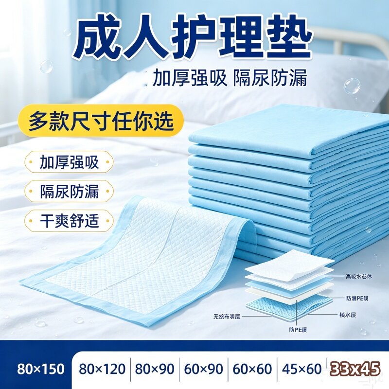 隔脏床单加厚成人护理垫60x90老人产妇隔尿垫产褥垫透气干爽柔XL