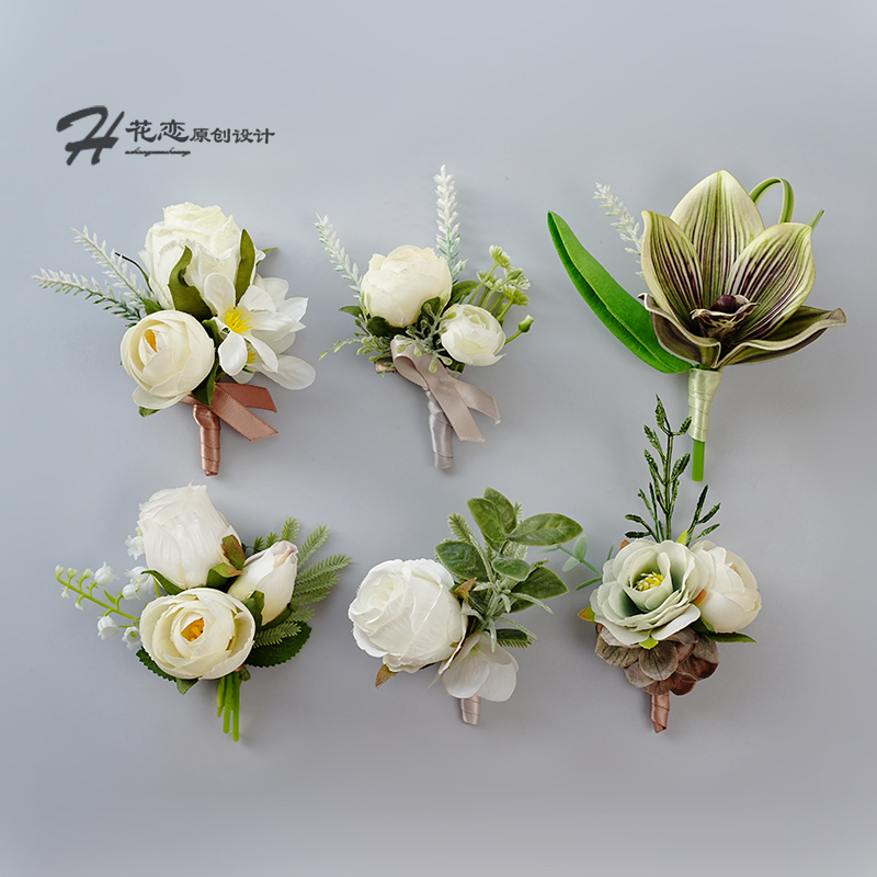 商业仿真结婚胸花婚礼手腕花摄影