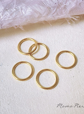 沫沫穿刺 医用钛合金镀金耳圈无缝圈素圈鼻环rook环养耳洞防过敏