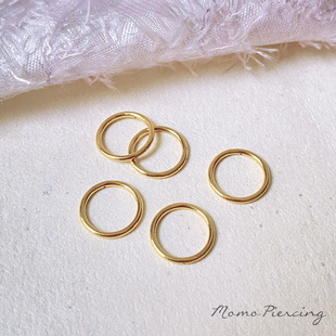 沫沫穿刺 医用钛合金镀金耳圈无缝圈素圈鼻环rook环养耳洞防过敏