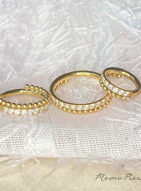 沫沫穿刺 超闪镶钻6m小耳圈镀金医用钛合金耳骨环rook环防过敏