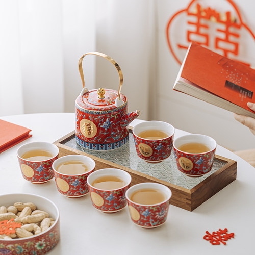 结婚茶具敬茶壶敬茶杯浔里喜碗