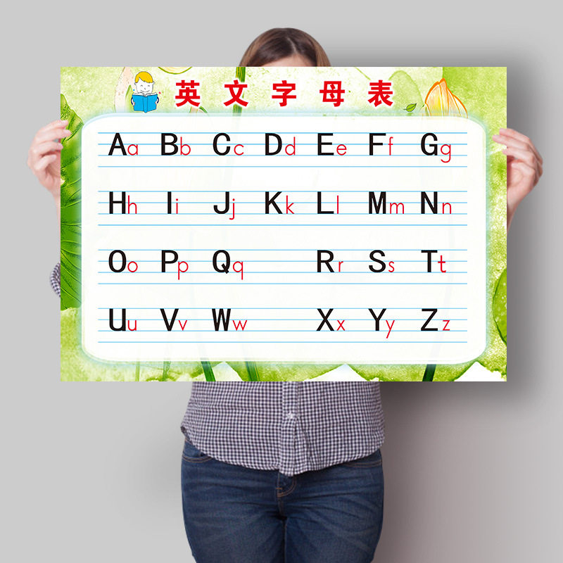 英文字母表墙贴小学个大小写对照表挂图儿童汉语拼音字母表墙贴
