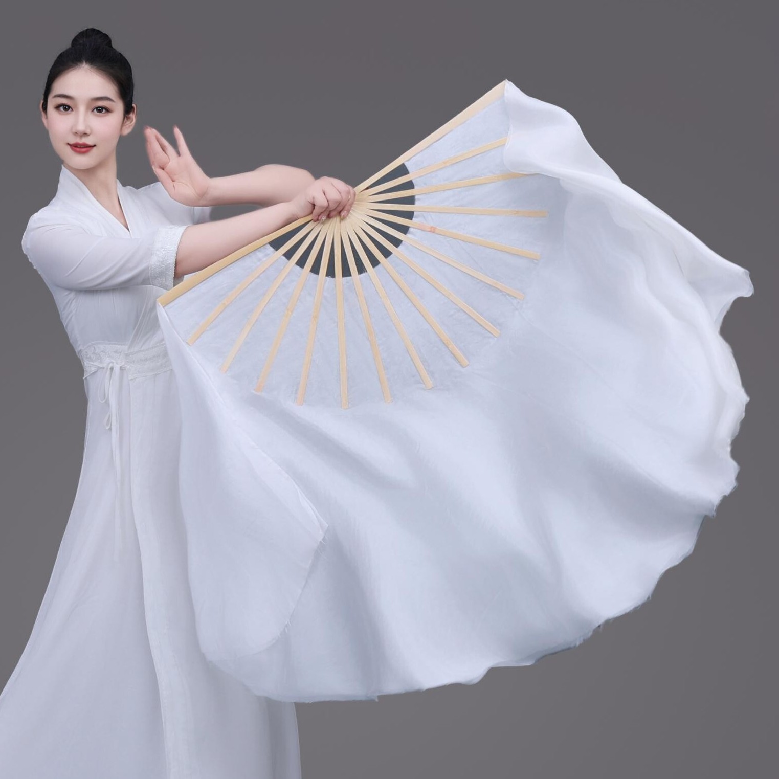 舞蹈扇纯白古典舞落了白