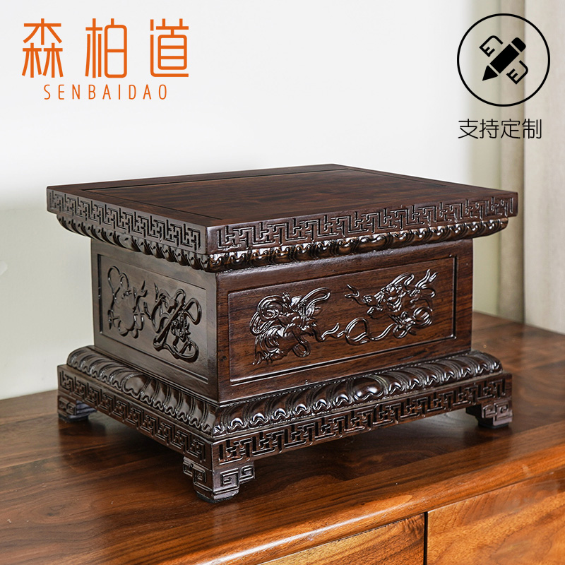 黑檀木关公佛像加高实木佛龛 神台阶梯式设计森柏道品牌