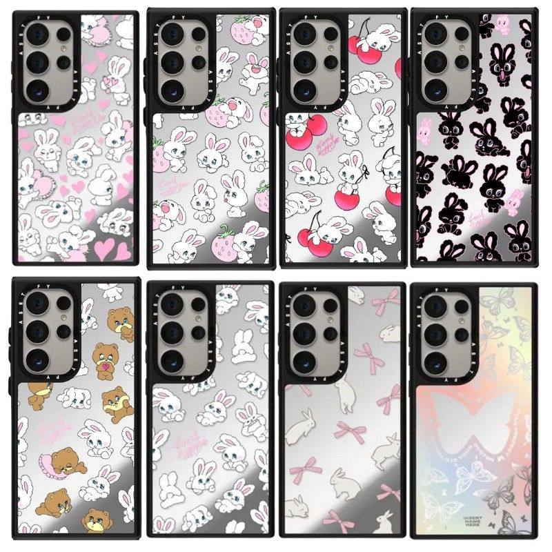 丝带爱心草莓兔三星手机壳