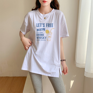 中长款胖MMt恤女短袖夏2025新款上衣宽松显瘦下衣失踪纯棉体恤女