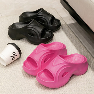 一字拖松糕厚底凉拖防滑沙滩鞋 增高跟拖鞋 时尚 女夏季 外穿2025新款