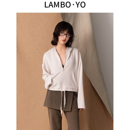 LAMBOYO宽松休闲百搭连帽卫衣