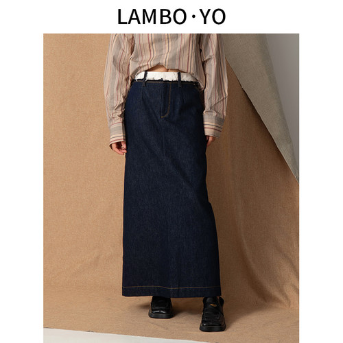 LAMBOYO中长裙a字裙半身裙