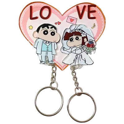 可爱卡通挂件小新小爱钥匙扣