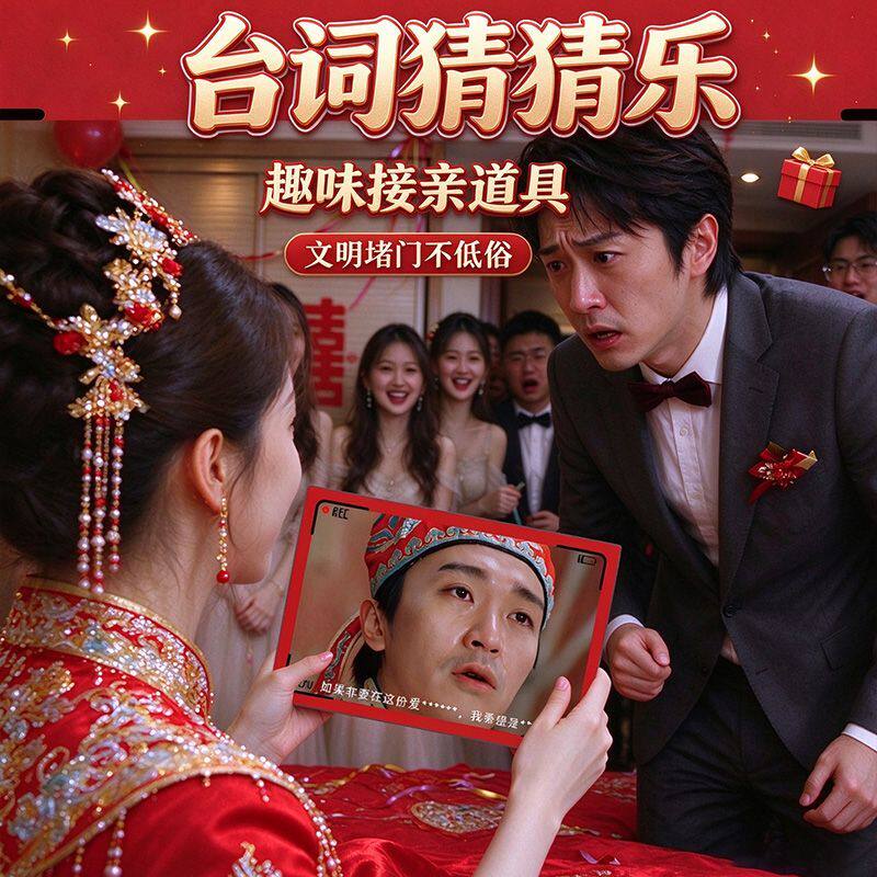 看图猜台词接亲道具堵门创意游戏结婚整蛊新郎搞笑伴郎婚礼游戏卡