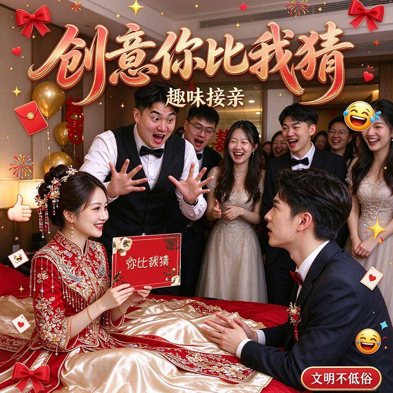 你比我猜卡片词牌你画我猜道具猜猜乐婚礼接游戏结婚整蛊新伴郎