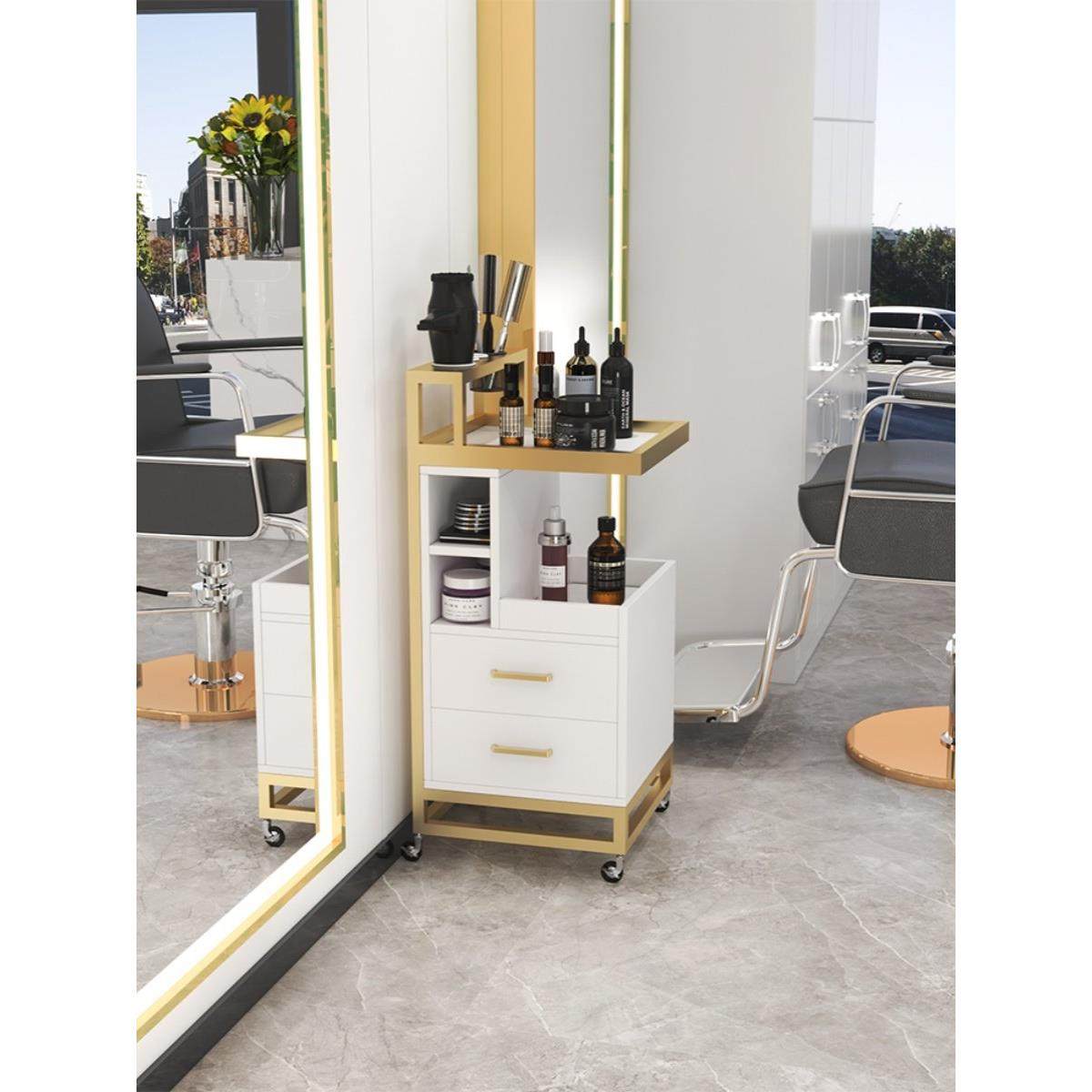 美发店推车工具车发廊专用工具柜理发店置物架镜台柜剪发小柜子