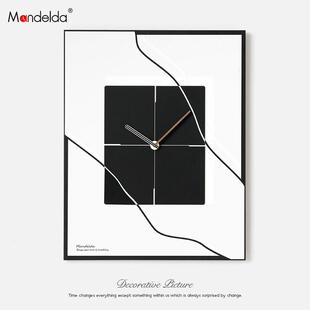 Mandelda时钟表挂钟客厅家用时尚轻奢现代挂墙北欧静音简约大气装