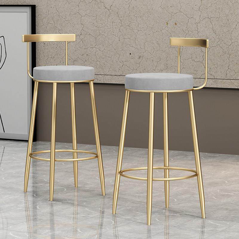吧台椅现代简约家用吧凳高脚椅酒吧靠背椅铁艺凳子圆桌商用奶茶店