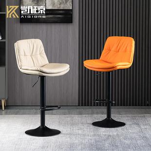 凯琼升降吧台椅现代简约酒吧椅前台靠背椅轻奢高脚凳家用椅子