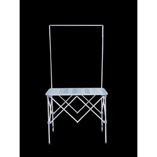 50*90折叠铝合金拉网促销台展台促销桌试吃桌咨询台折叠促销架子