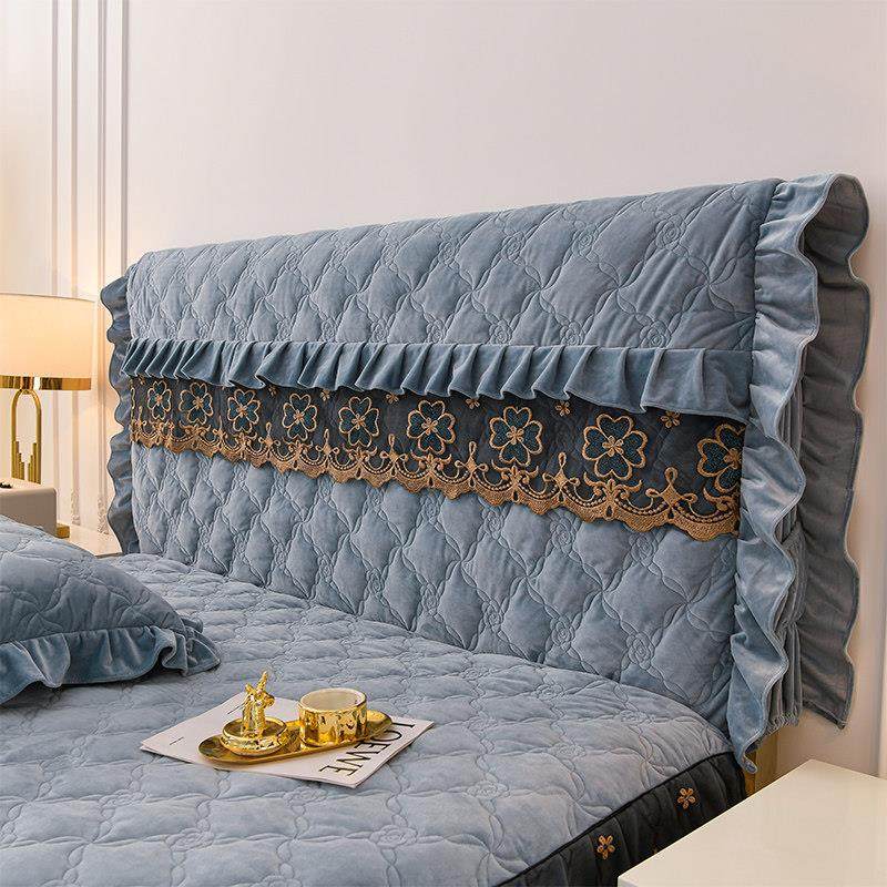 秋冬全包婴儿绒床头罩套木板皮欧式床保护套防尘罩蕾丝花边加棉,居家布艺,床头罩,淘宝优惠券,粉丝福利购,淘宝优惠卷