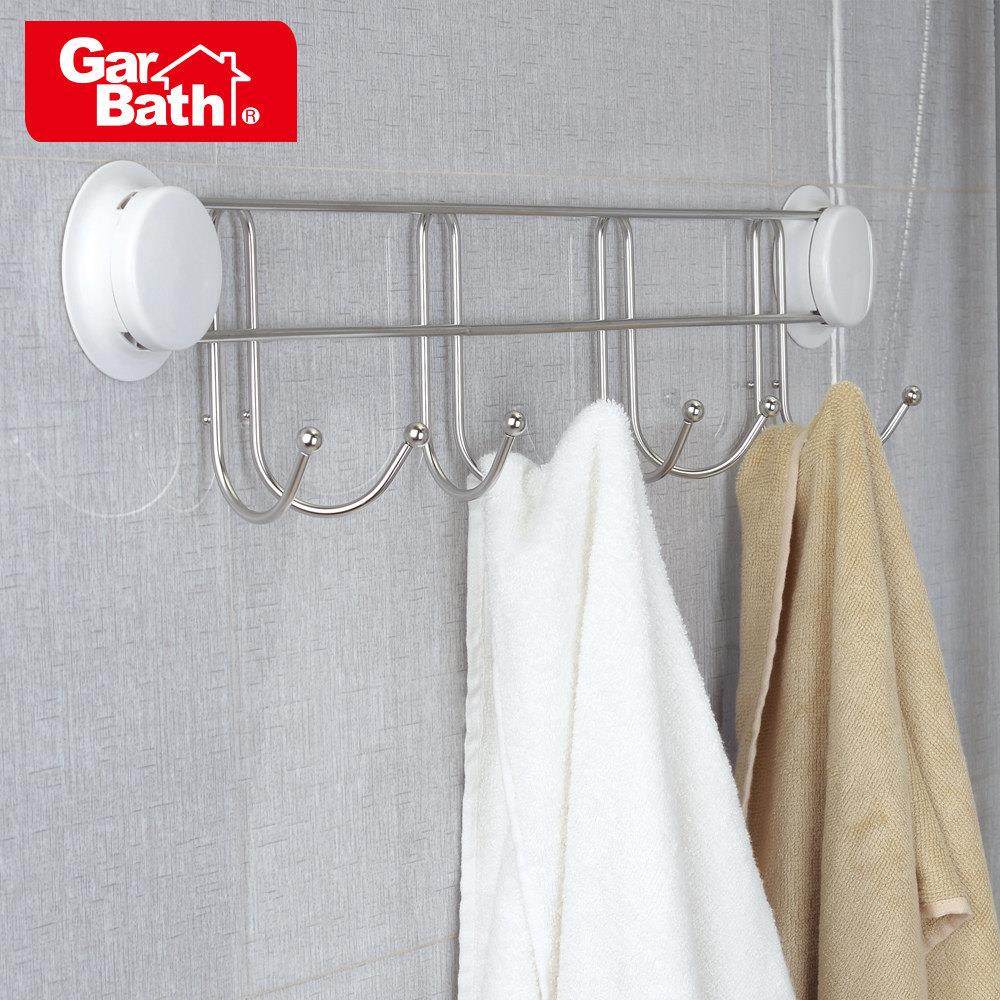 免打孔吸盘挂钩不锈钢大间距8挂钩浴室厨房不锈钢挂钩毛巾挂钩,家庭/个人清洁工具,粘钩,淘宝优惠券,粉丝福利购,淘宝优惠卷