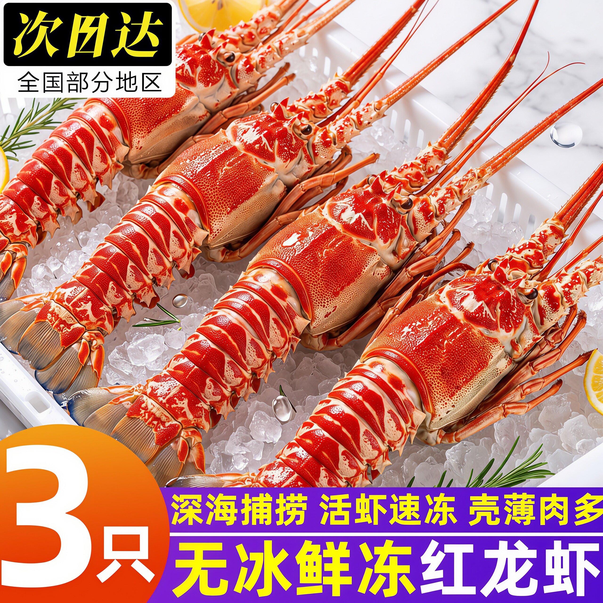 北海海捕鲜活冷冻大号小龙虾