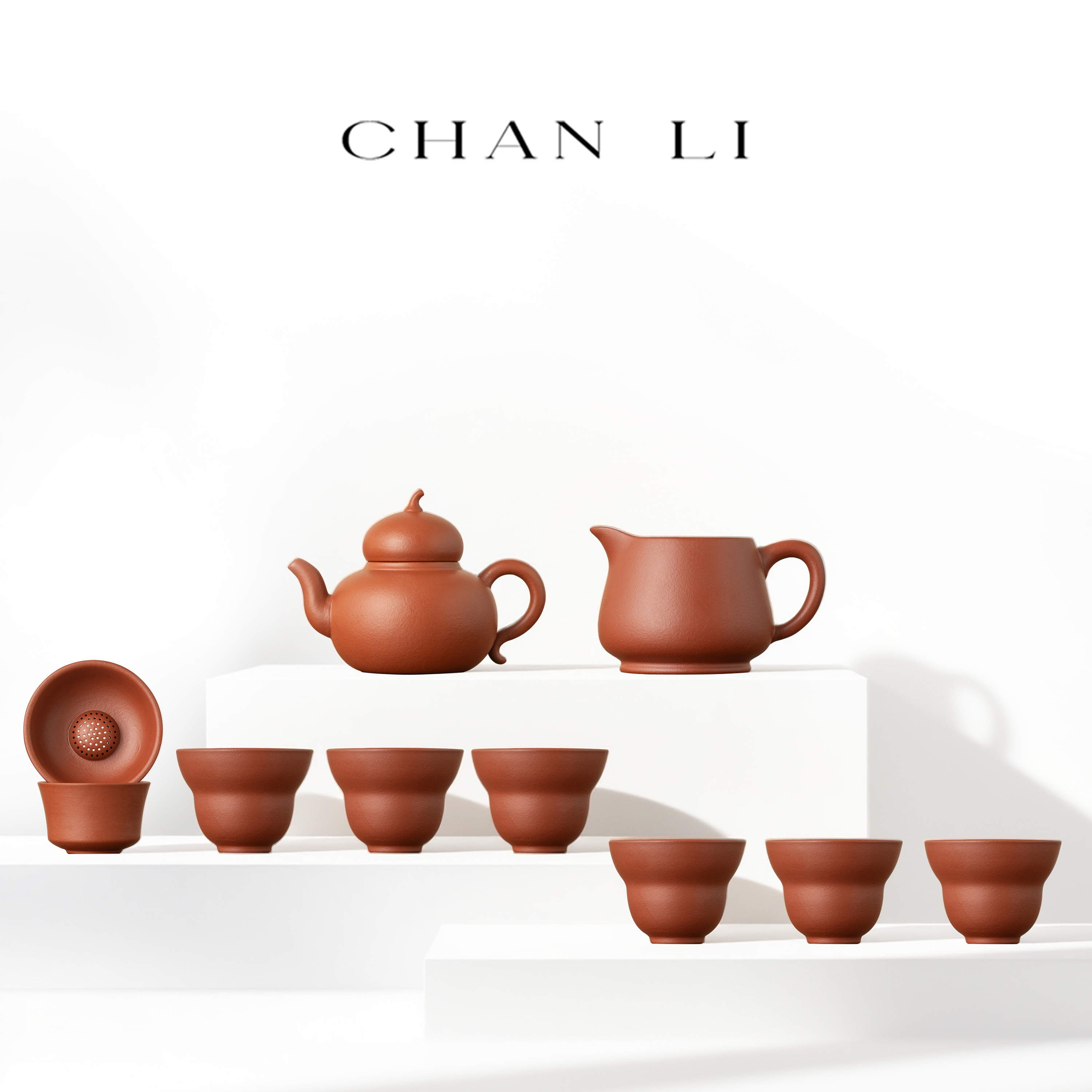 阐礼福来紫砂系列 | 梨皮朱泥高端紫砂茶具礼盒 x 石瓢壶禅定杯