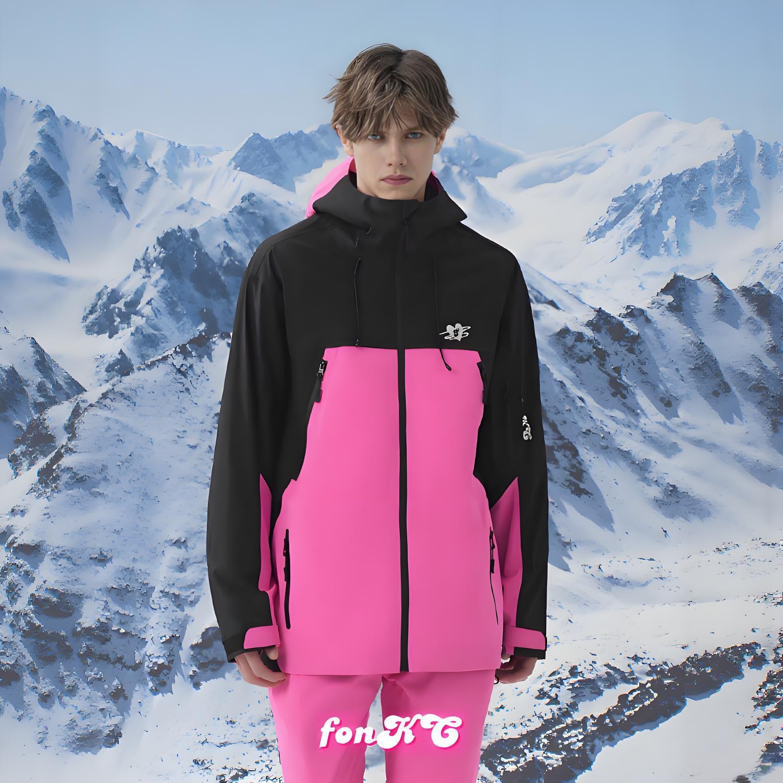 FONKC冬季拼色滑雪冲锋衣