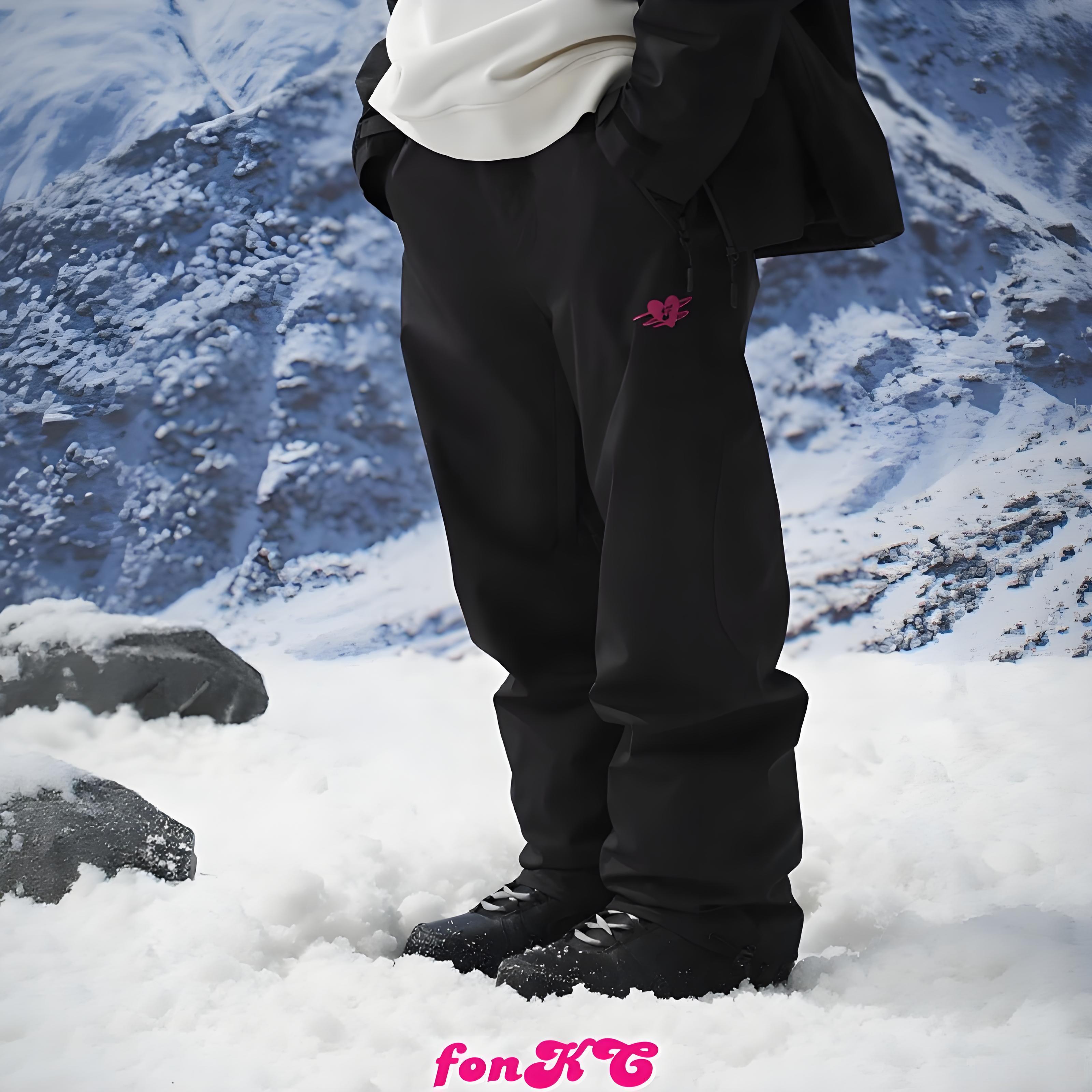 FONKC黑色防水运动裤男女同款