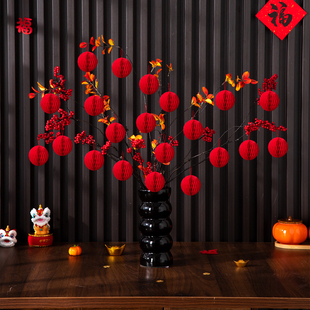 2026新年装饰小挂件马年发财树盆栽挂饰摆件户外小灯笼春节布置