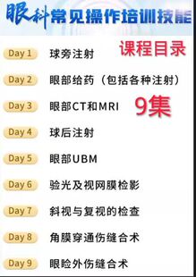 眼科常见操作培训技能球旁注射CT和MRI球后注射UBM斜视复视眼外伤
