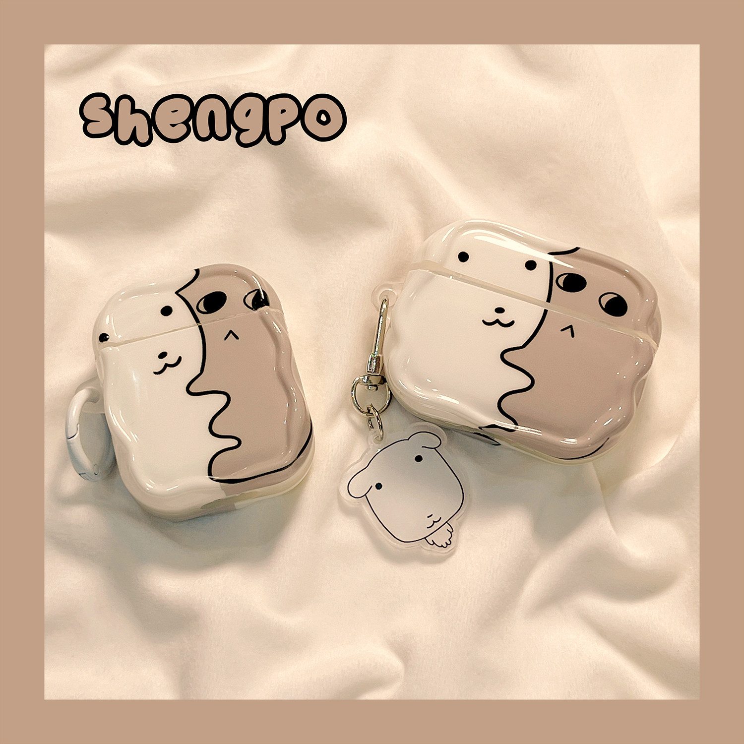 ins风可爱拥抱猫咪小狗适用airpodspro3苹果无线蓝牙耳机壳airpods4新款airpods1/2代防摔pro2三代保护套女款