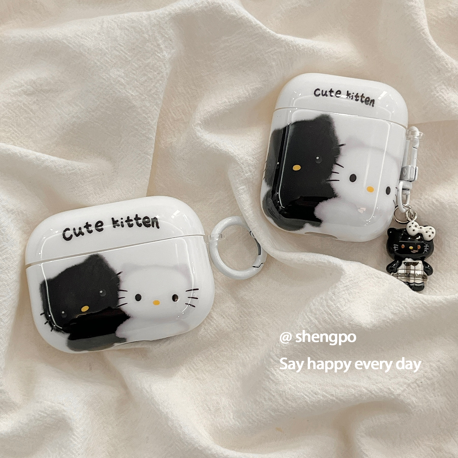 萌系可爱拥抱猫咪耳机套新款