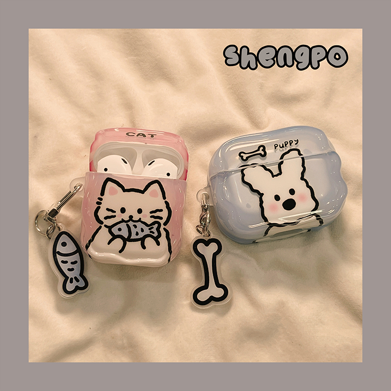 苹果耳机壳tpu可爱小狗猫咪
