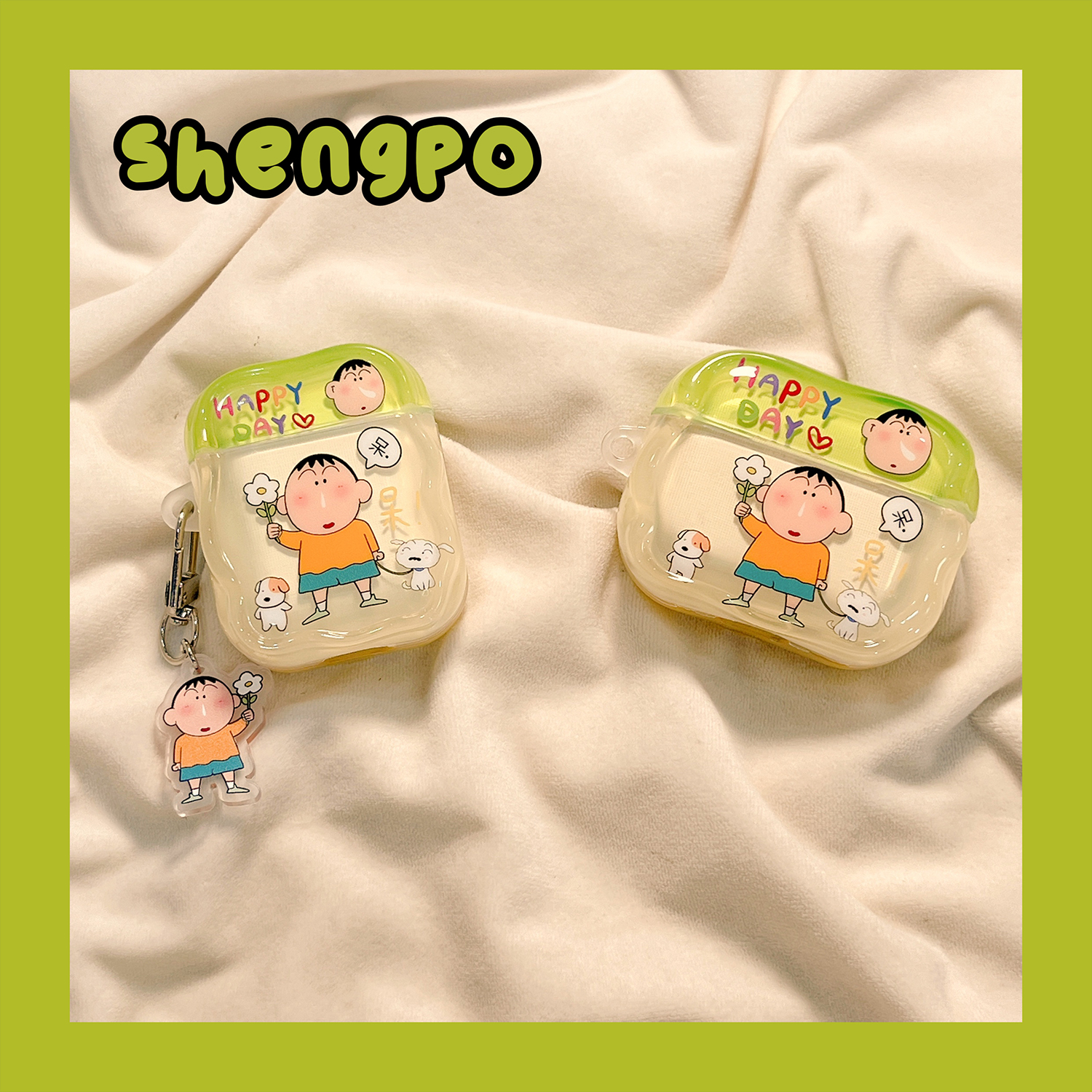 可爱阿呆花朵耳机套新款