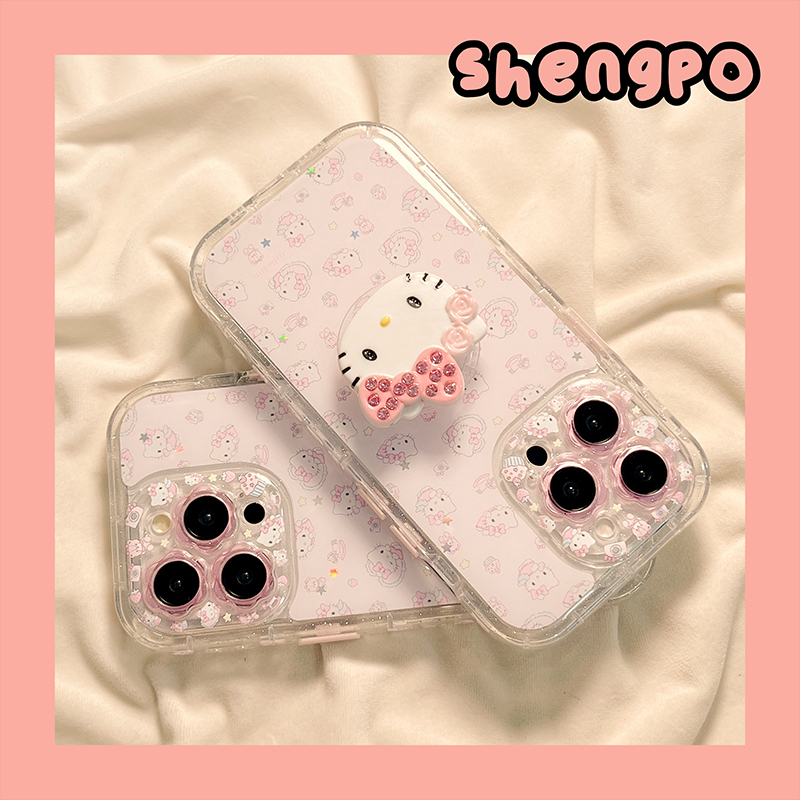 可爱hellokitty带支架适用苹果16手机壳少女心iphone15promax粉色新款17promax蛋糕防摔保护套14Pro女13全包