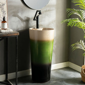 院子落地洗手台户外水池台盆艺术大号立柱盆室外洗手盆庭院洗手池