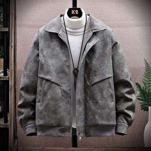 P55皮衣Q5棕色浅灰色深灰色M3XL