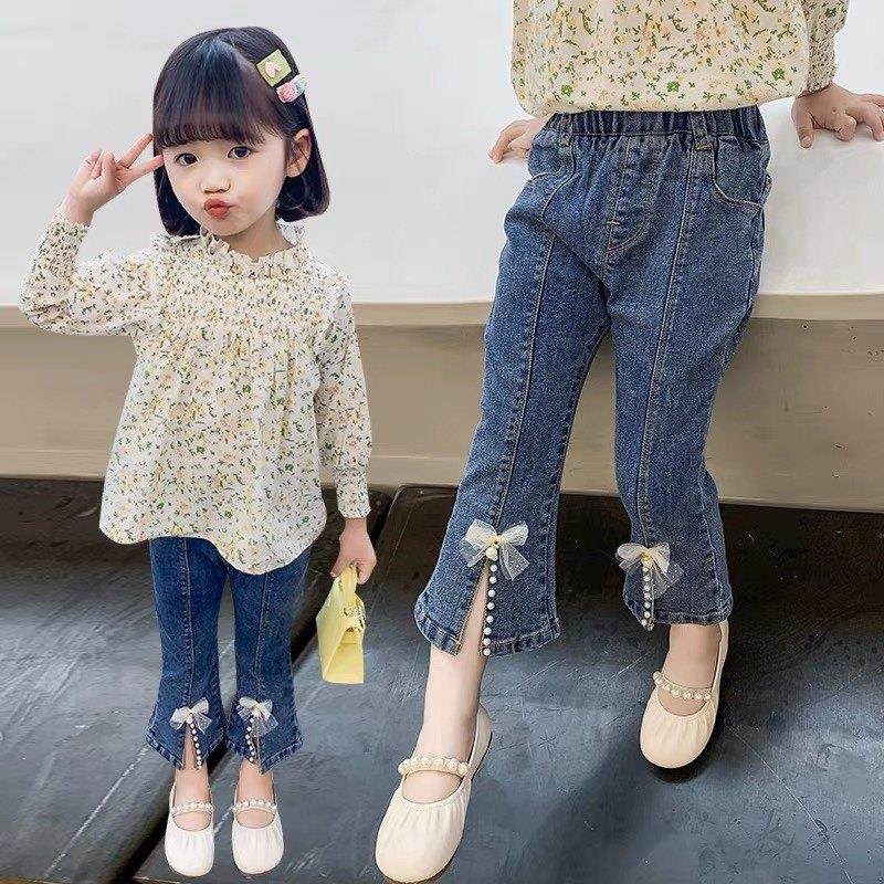 女童牛仔裤微喇叭裤2025春秋新款宝宝儿儿童裤子修身小童裤子洋气,童装/婴儿装/亲子装,儿童牛仔裤,淘宝优惠券,粉丝福利购,淘宝优惠卷