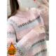 加绒加厚不起球水绒毛衣女大童半高领学生条纹高中费尔岛针织打底
