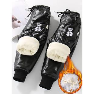 宝宝棉裤加绒加厚皮裤男童女童三层冬裤子外穿儿童保暖一条过冬装
