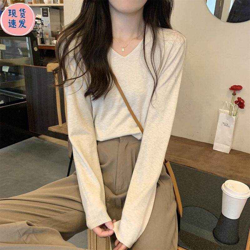 早春2025新款法式低领宽松打底衫高级感毛衣内搭长袖针织衫女上衣